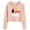 Juniors' Peanuts "Heart Throb" Cropped Graphic Hoodie -Cotton Sales Store 6030384