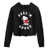 Juniors' Peanuts "Feelin' Loved" Cropped Graphic Hoodie -Cotton Sales Store 6030389
