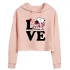 Juniors' Peanuts Snoopy "Love" Hug Cropped Graphic Hoodie -Cotton Sales Store 6030393