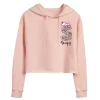 Juniors' Peanuts Snoopy Roses Cropped Hoodie -Cotton Sales Store 6030397