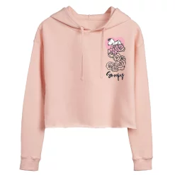 Juniors' Peanuts Snoopy Roses Cropped Hoodie