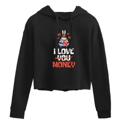 Juniors' SpongeBob SquarePants Mr. Krabs "I Love Money" Cropped Hoodie