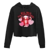 Juniors' SpongeBob Squidward "My Valentine" Cropped Graphic Hoodie -Cotton Sales Store 6030438