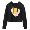 Juniors' SpongeBob Heart Cropped Graphic Hoodie -Cotton Sales Store 6030441