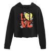 Juniors' SpongeBob "Love" Cropped Graphic Hoodie -Cotton Sales Store 6030442
