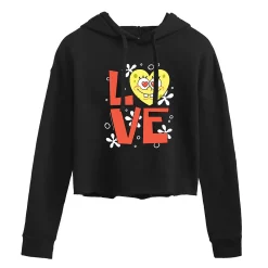 Juniors' SpongeBob "Love" Cropped Graphic Hoodie
