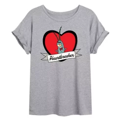 Juniors' SpongeBob Plankton "Heartbreaker" Oversized Graphic Tee