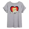 Juniors' SpongeBob "Heartbreaker" Oversized Graphic Tee -Cotton Sales Store 6030705