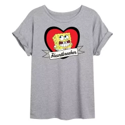 Juniors' SpongeBob "Heartbreaker" Oversized Graphic Tee