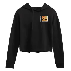 Juniors' USPS Cherub Stamp Cropped Hoodie -Cotton Sales Store 6030721 Black