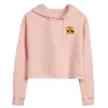 Juniors' USPS Cherub Stamp Cropped Hoodie -Cotton Sales Store 6030721 Pink