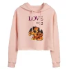 Juniors' USPS Puppy "Love 22" Cropped Graphic Hoodie -Cotton Sales Store 6030723