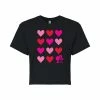 Juniors' Barbie® Hearts Cropped Graphic Tee -Cotton Sales Store 6032235 Black