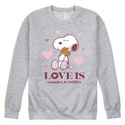 Men's Peanuts Snuggles and Cuddles Sweatshirt -Cotton Sales Store 6032339 Gray