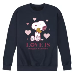 Men's Peanuts Snuggles and Cuddles Sweatshirt -Cotton Sales Store 6032339 Navy