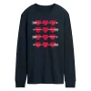 Men's Hearts Arrow Grid Long Sleeve Tee -Cotton Sales Store 6035190 Navy
