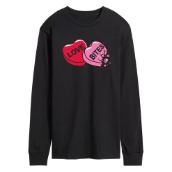 Men's Love Bites Candy Long Sleeve Tee -Cotton Sales Store 6035196 Black