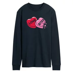 Men's Love Bites Candy Long Sleeve Tee -Cotton Sales Store 6035196 Navy