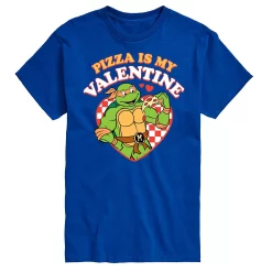 Men's TMNT Pizza Is My Valentine Tee -Cotton Sales Store 6035270 Blue