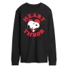 Men's Peanuts Heartthrob Long Sleeve Tee -Cotton Sales Store 6035495 Black