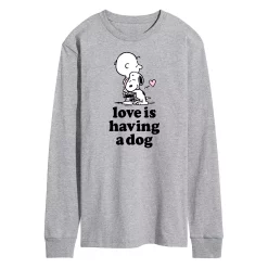 Men's Peanuts Love Is Having A Dog Long Sleeve Tee