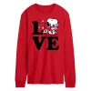 Men's Peanuts Love Snoopy Long Sleeve Tee -Cotton Sales Store 6035563 Red