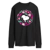 Men's Peanuts Floral Circle Long Sleeve Tee -Cotton Sales Store 6035567 Black