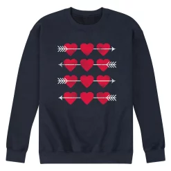 Men's Hearts Arrow Grid Sweatshirt -Cotton Sales Store 6035683 Navy