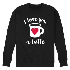 Men's Love You A Latte Sweatshirt -Cotton Sales Store 6035684 Black