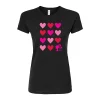Juniors' Barbie Heart Grid Fitted Graphic Tee -Cotton Sales Store 6108354 Black