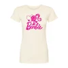 Juniors' Barbie Logo Hearts Fitted Graphic Tee -Cotton Sales Store 6108355 Natural