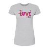 Juniors' Barbie "Love" Fitted Graphic Tee -Cotton Sales Store 6108359 Gray