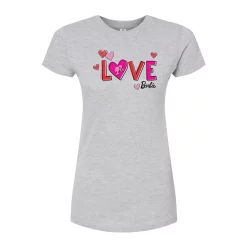 Juniors' Barbie "Love" Fitted Graphic Tee
