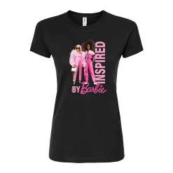 Juniors' Barbie "Inspired" Fitted Graphic Tee -Cotton Sales Store 6108366 Black