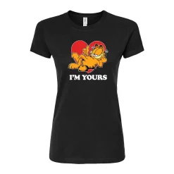 Juniors' Garfield "I'm Yours" Fitted Graphic Tee