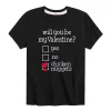 Boys 8-20 Will You Be My Valentine Tee -Cotton Sales Store 6108732 Black
