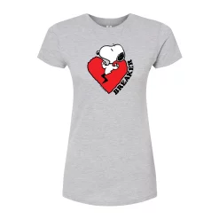 Juniors' Peanuts Snoopy "Heartbreaker" Graphic Tee