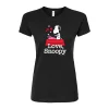 Juniors' Peanuts "Love, Snoopy" Graphic Tee -Cotton Sales Store 6109020 Black