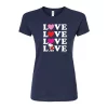 Juniors' Peanuts Snoopy "Love" Stacked Graphic Tee -Cotton Sales Store 6109025 Navy