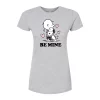Juniors' Peanuts "Be Mine" Hug Graphic Tee -Cotton Sales Store 6109039