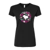 Juniors' Peanuts Snoopy Floral Circle Graphic Tee -Cotton Sales Store 6109049 Black