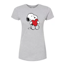 Juniors' Peanuts Snoopy Hug Graphic Tee