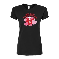 Juniors' SpongeBob "Be My Valentine" Squidward Fitted Graphic Tee