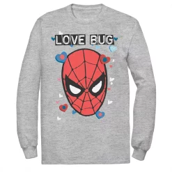 Big & Tall Love Bug Valentines Day Comic Long Sleeve Tee