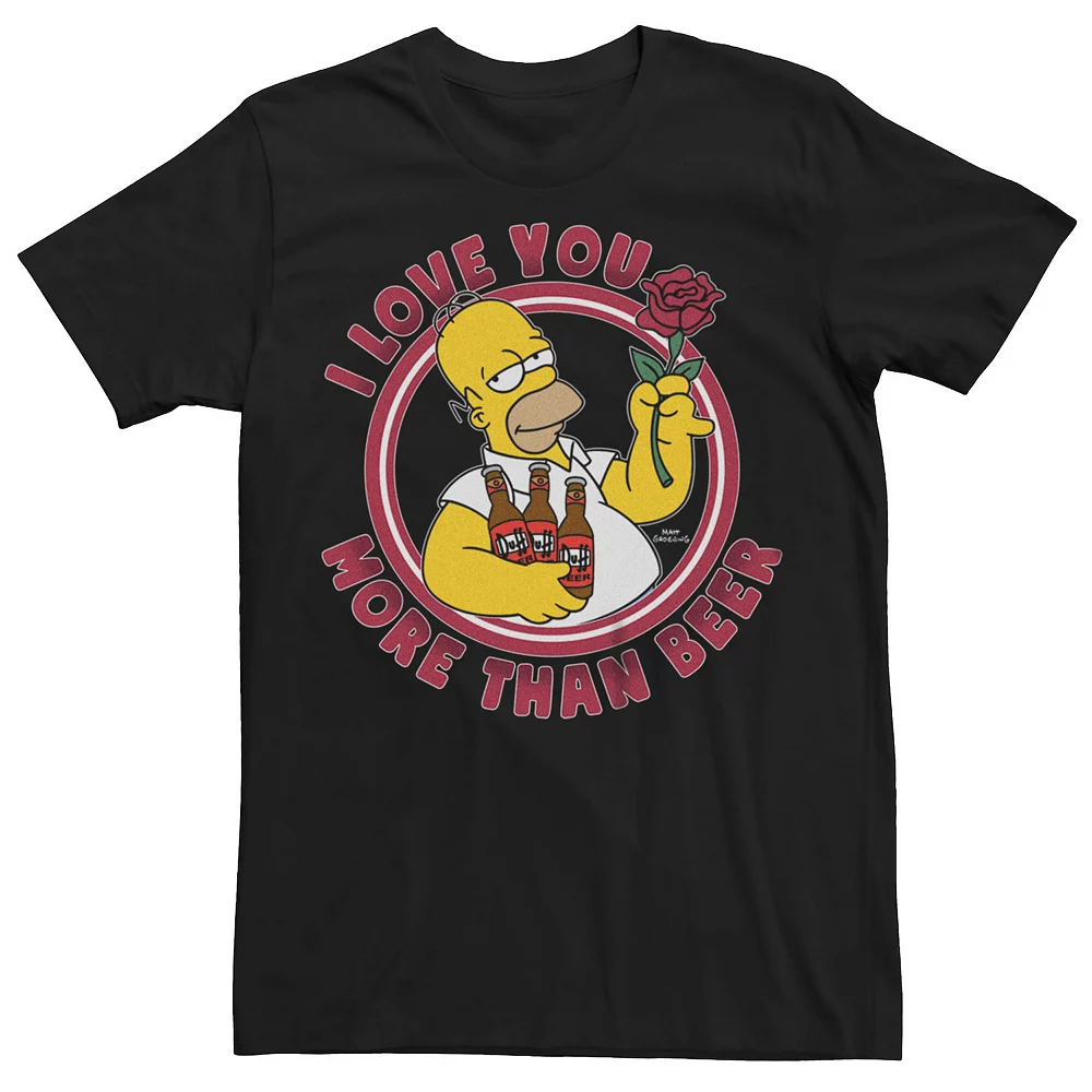Big & Tall The Simpsons Love And Beer Tee 3 Big & Tall The Simpsons Love And Beer Tee
